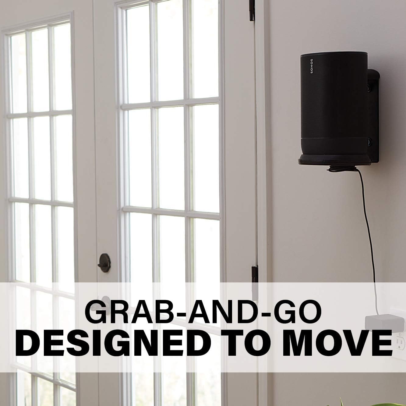 SANUS WSSMM1-B2 Soporte Altavoz Sonos Move Interior Exterior Acero Inoxidable Negro