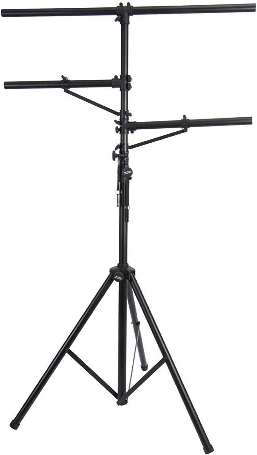 On Stage LS7720BLT Negro Stand Iluminación 8 PAR Cans Altura 60-120" Base 48" Aluminio