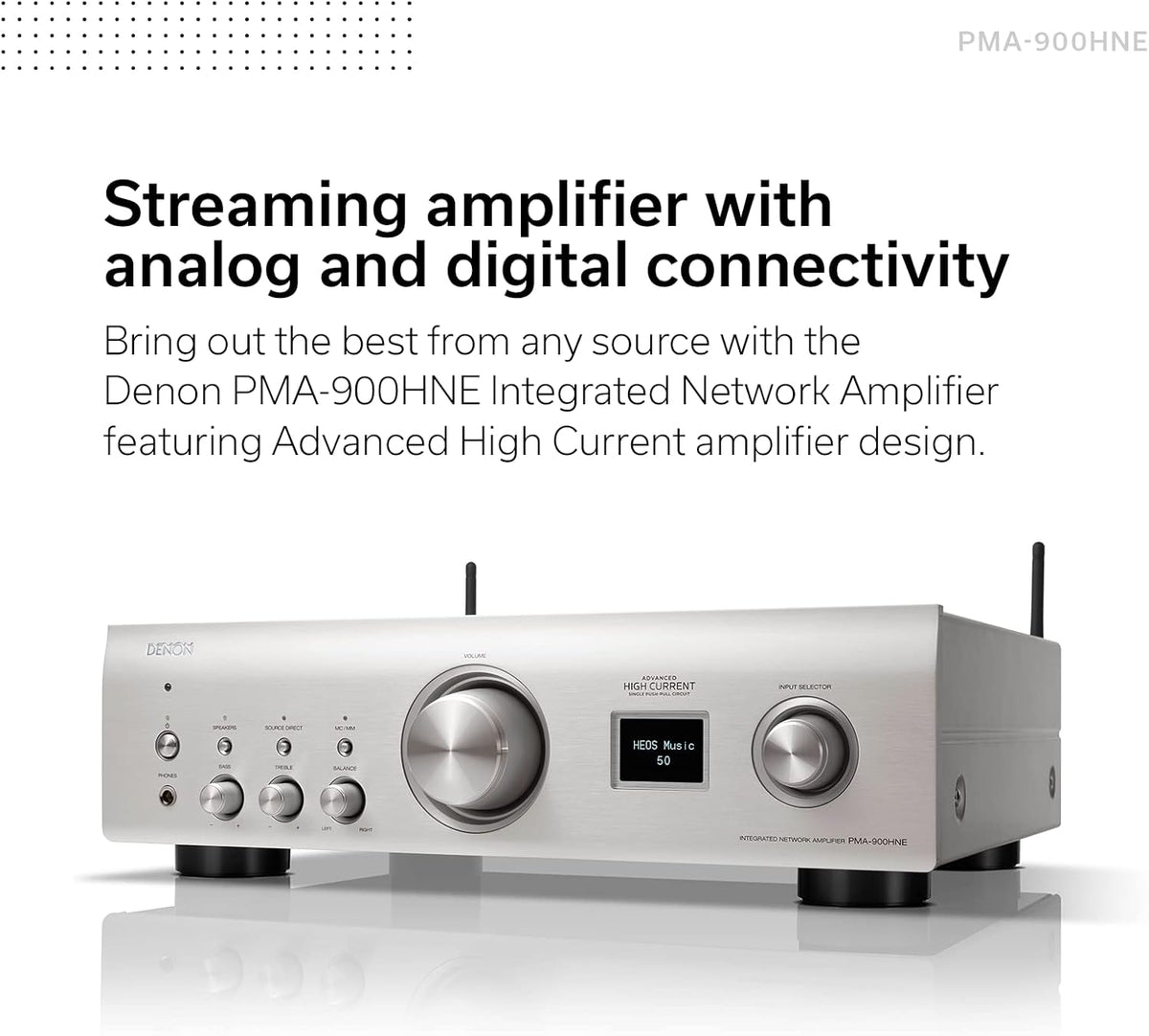 DENON PMA-900HNE Amplificador Estéreo 85W HEOS Phono MM MC DAC
