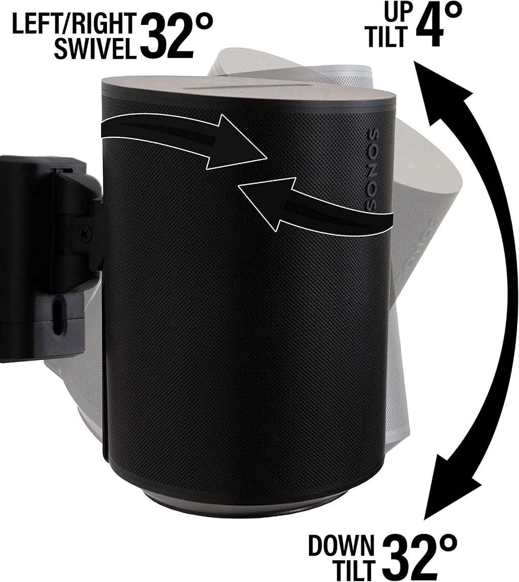 SANUS WSWME11-B2 Soporte Pared Sonos Era 100 Ajustable Inclinación Giro Negro