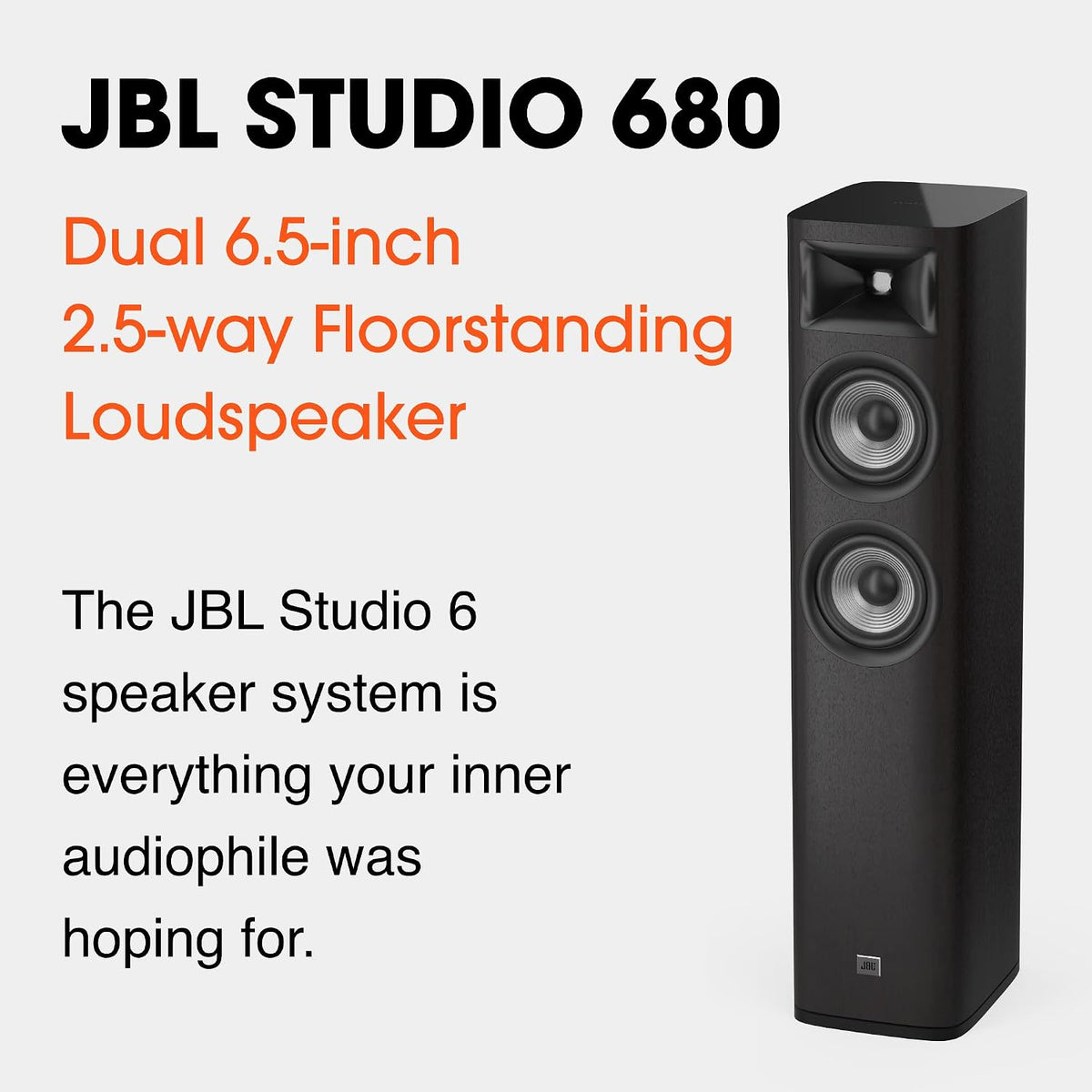 JBL Studio 680DKWS Bocina Torre 2.5 Vías Dual 6.5 Pulgadas Dark Wood