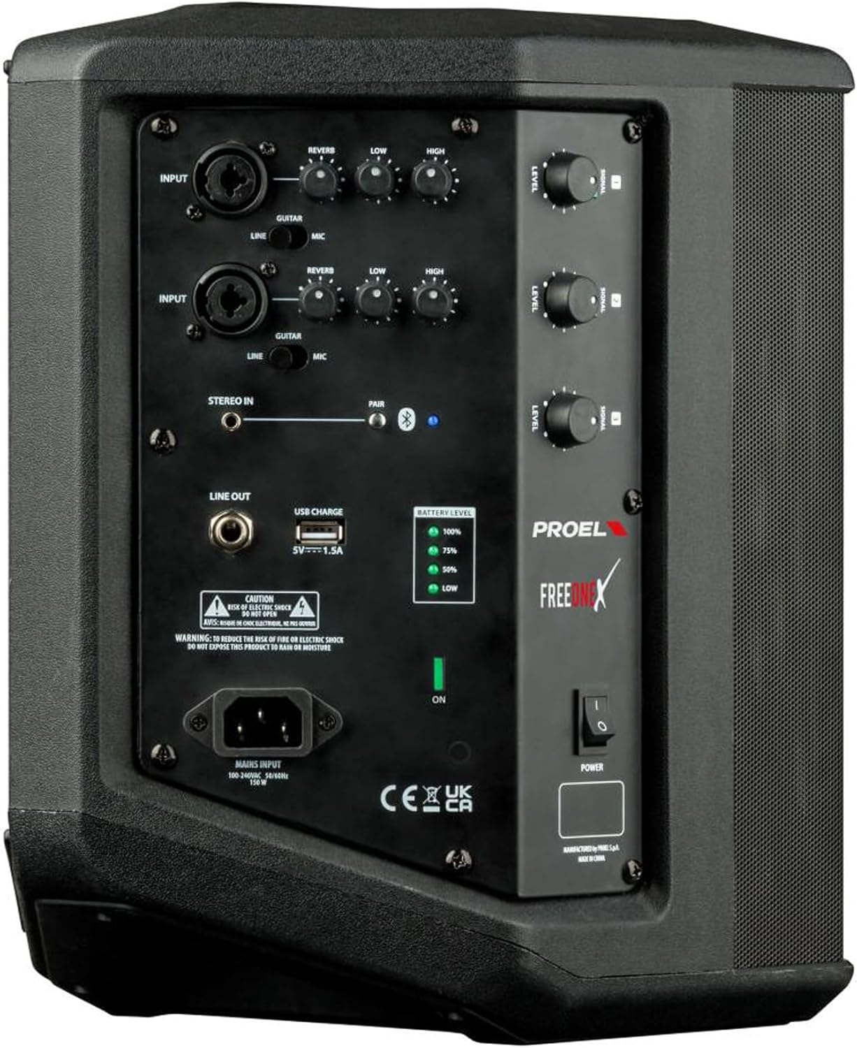 Proel FREEONEX Sistema PA Portátil 400W Batería 10h Bluetooth Micrófono Estéreo