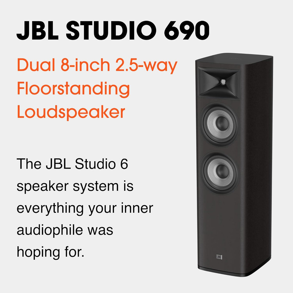 JBL Studio 690DKWS Bocina Torre 2.5 Vías Dual 8 Pulgadas Dark Wood