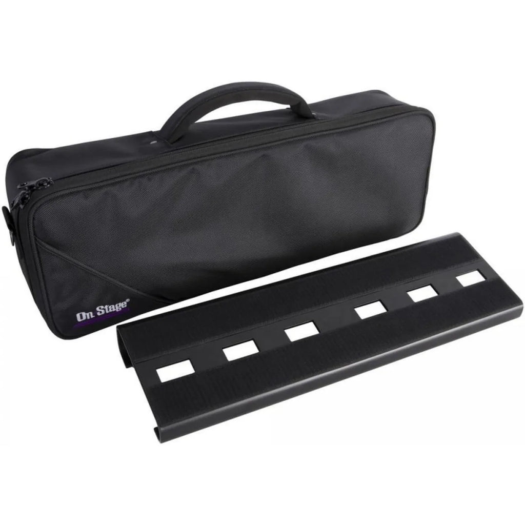 On Stage GPB2000 Negro Pedalera Compacta 18.75x6" 5 Pedales Aluminio + Funda Acolchada