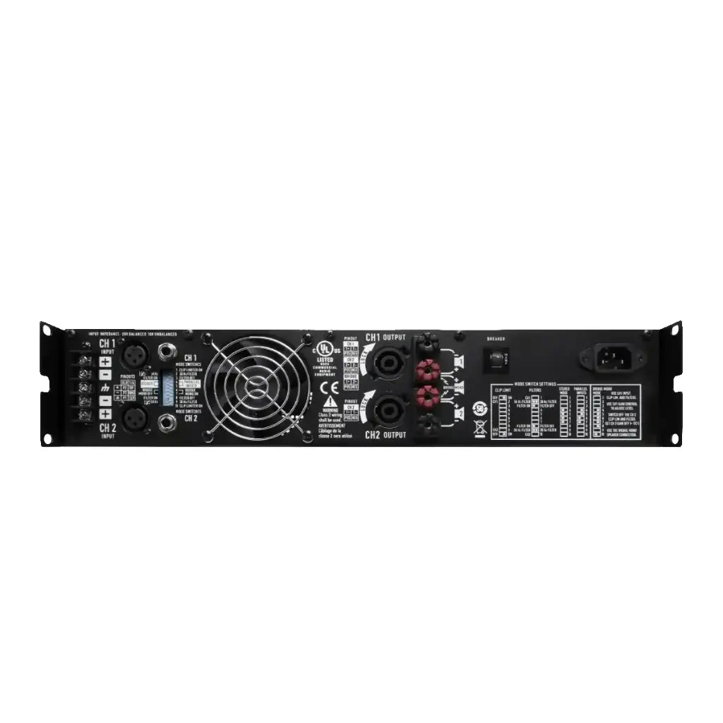 QSC RMX2450A Amplificador 2 Canales 500W 8Ω 750W 4Ω 2400W Puente Rack 2RU