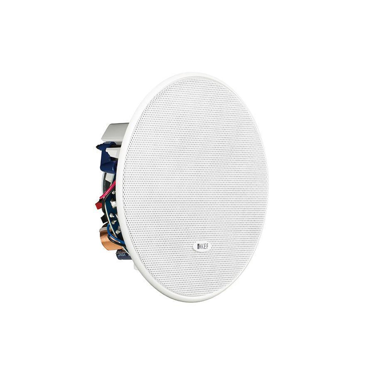 KEF CI 130ER Blanco Par Bocinas Empotrables Redondas Plafón 5.25" Uni-Q 90dB Resistentes Humedad