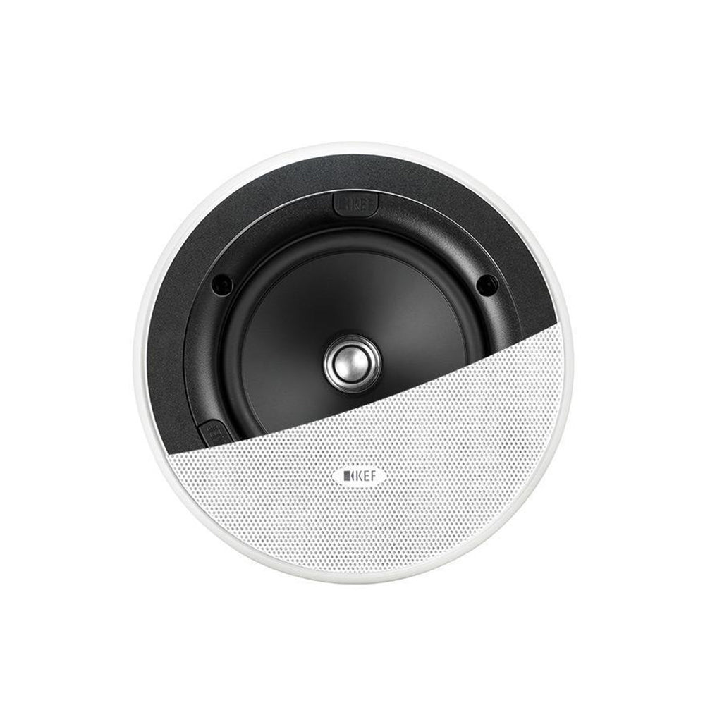 KEF CI 130ER Blanco Par Bocinas Empotrables Redondas Plafón 5.25" Uni-Q 90dB Resistentes Humedad