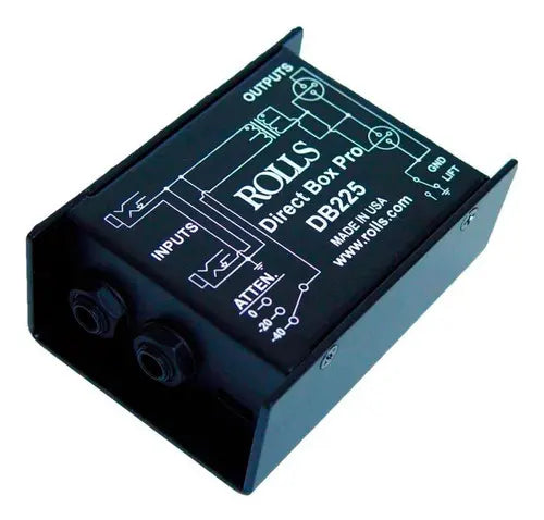 ROLLS DB225 Caja Directa Pasiva Profesional Atenuador -20dB -40dB Ground Lift XLR