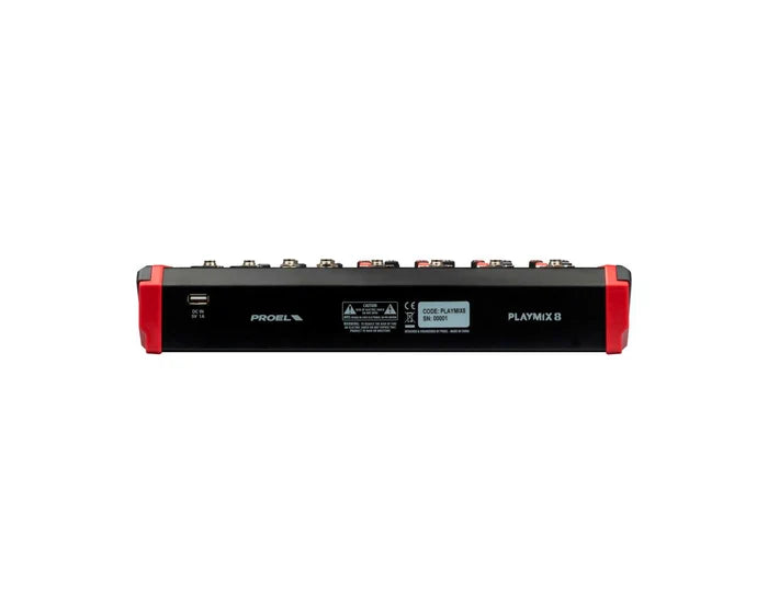 PROEL PLAYMIX8-CH Negro Mezcladora 8 Canales 24-bit DSP 100 Presets USB Bluetooth