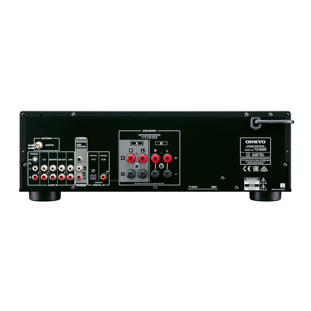 Onkyo TX-8220 Receptor Estéreo 2 Canales 45W Bluetooth FM/AM Phono