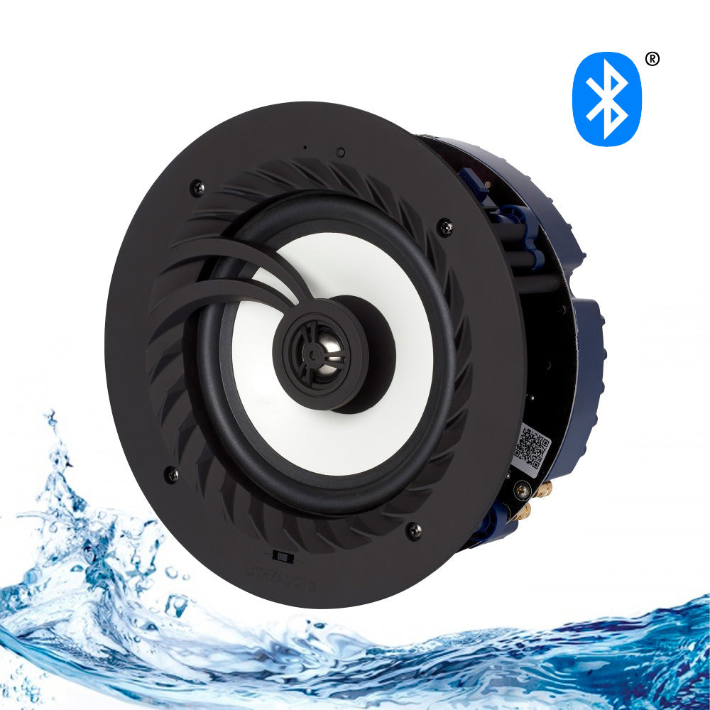 Lithe Audio 29-3210 IP44 Blanco Altavoz Techo Bluetooth 5.0 6.5" 50W Resistente Humedad Baño