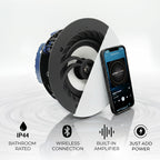 Lithe Audio 29-3210 IP44 Blanco Altavoz Techo Bluetooth 5.0 6.5" 50W Resistente Humedad Baño